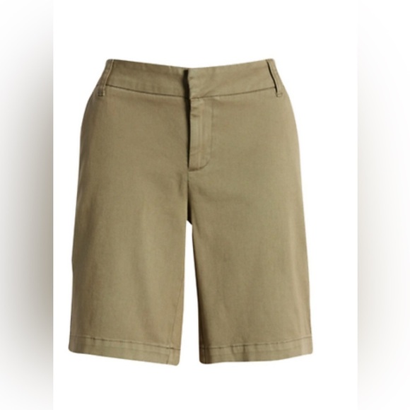 NWOT! Caslon 9-Inch Stretch Cotton Twill Olive Sarma Shorts - Size 4 💎 - Picture 4 of 8